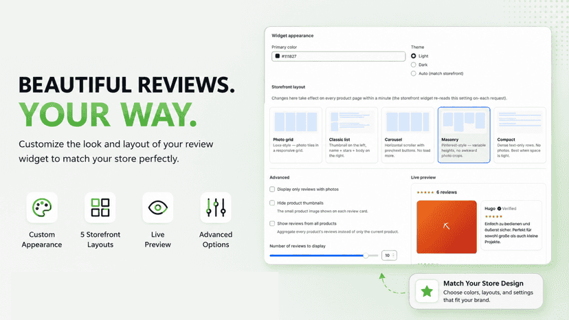 Photo & text reviews