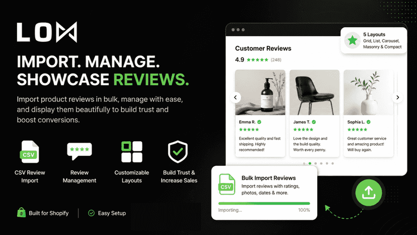 Import product reviews in bulk