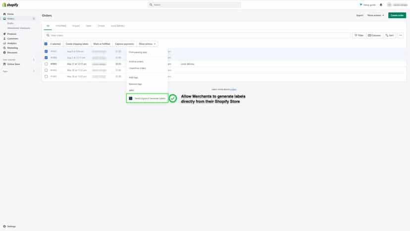 Carriers can allow their merchants to create labels directly