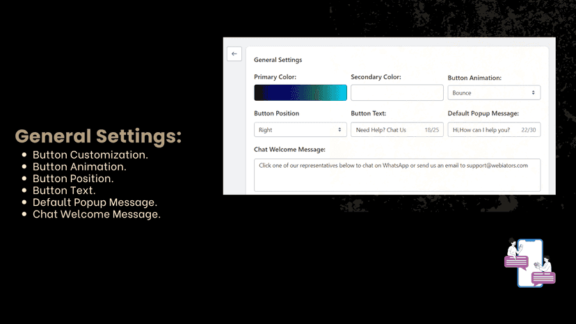 SmartChat Account Settings: Select and integrate platforms.