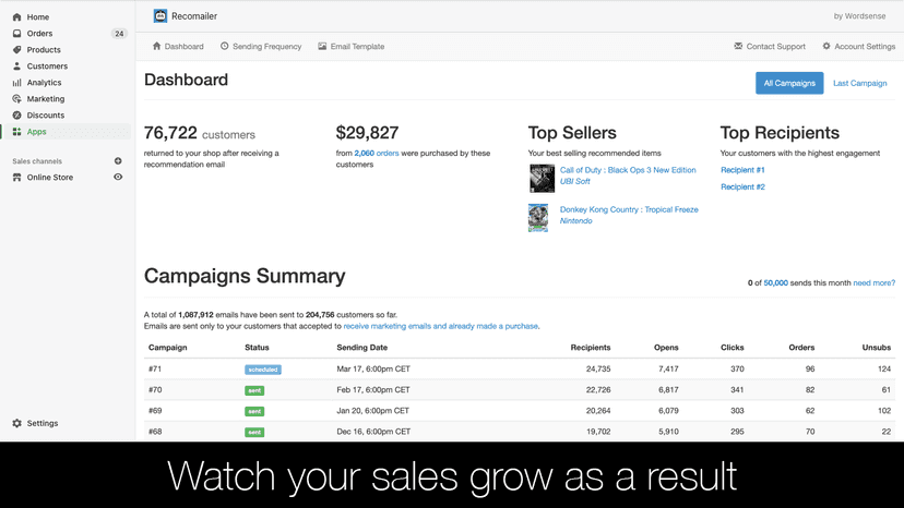 Watch your Sales Grow as a result