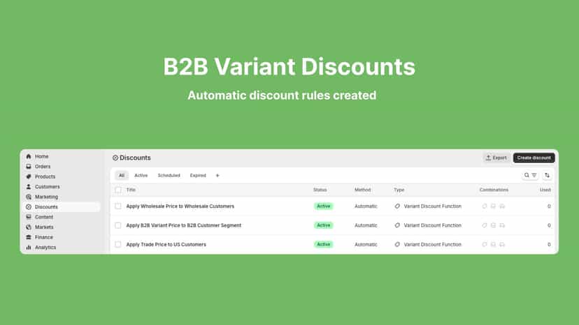 Automatic Discount rules created