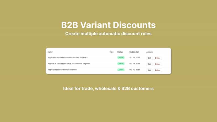 B2B Variant Discounts
