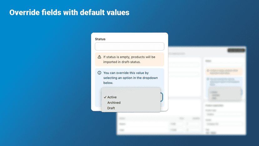 Override fields with default values