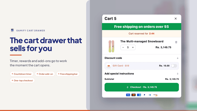 Gamify Your cart drawer