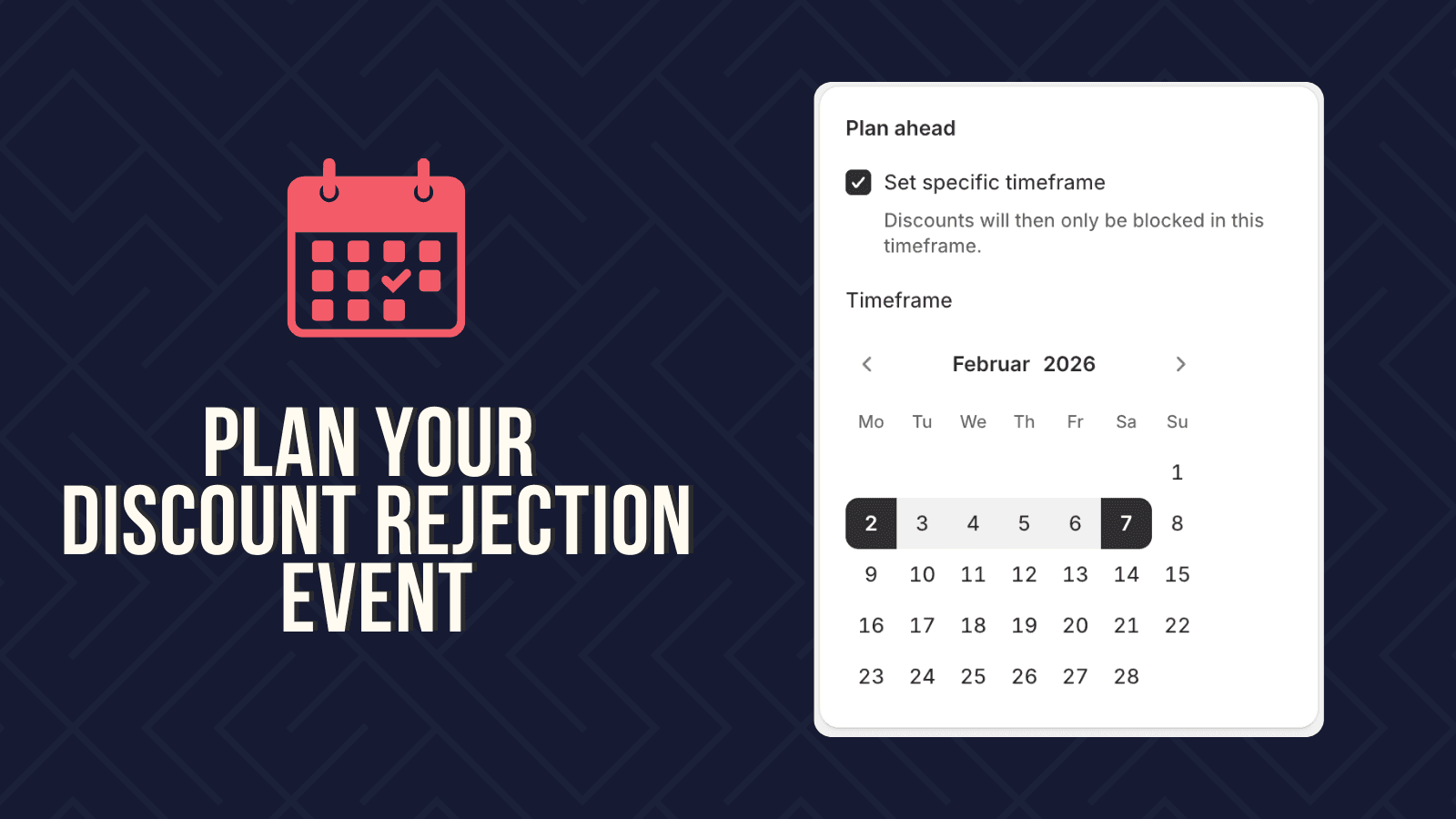 Plan you discount rejection event