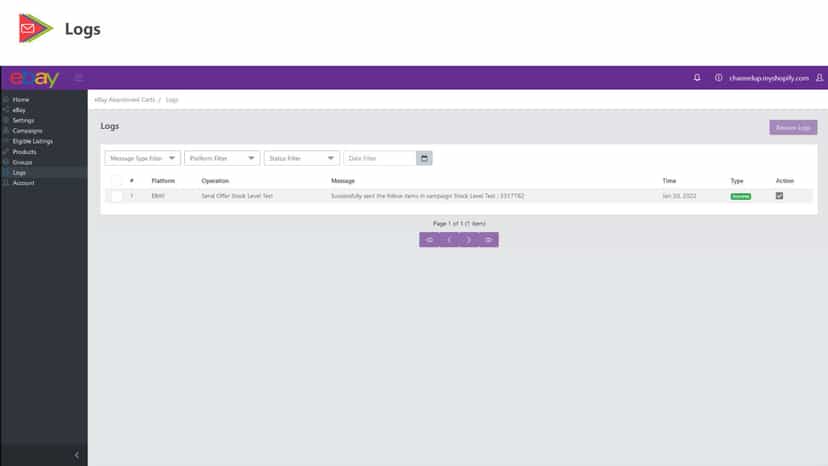 View logs of data transfers