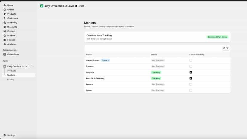 App on the backend - Shopify Markets support