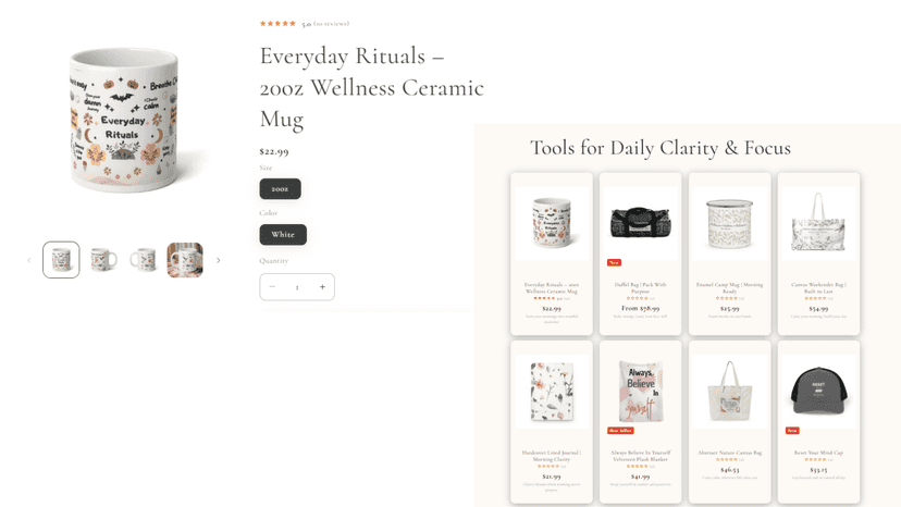 Product page with star badge and collection ratings