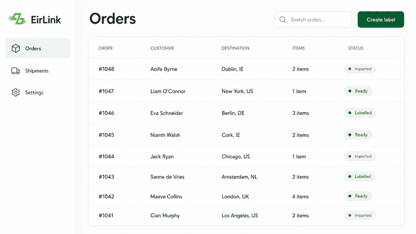 Management and synchronisation of orders