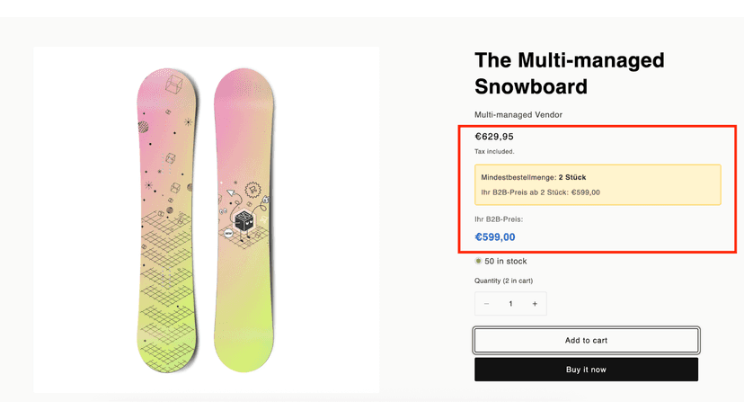 B2B Simple feature quantity discount