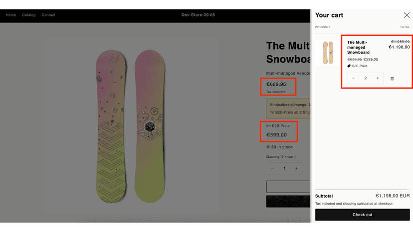 B2B Simple feature cart