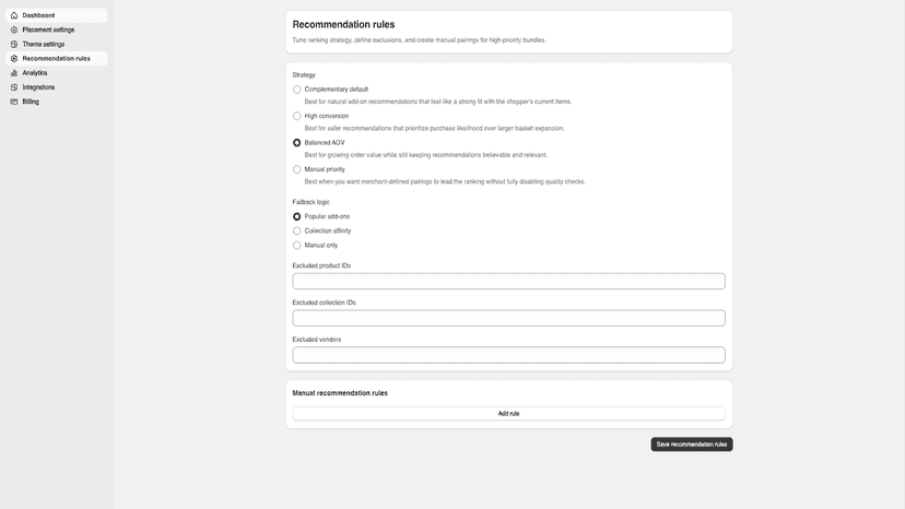 Recommendation Rules