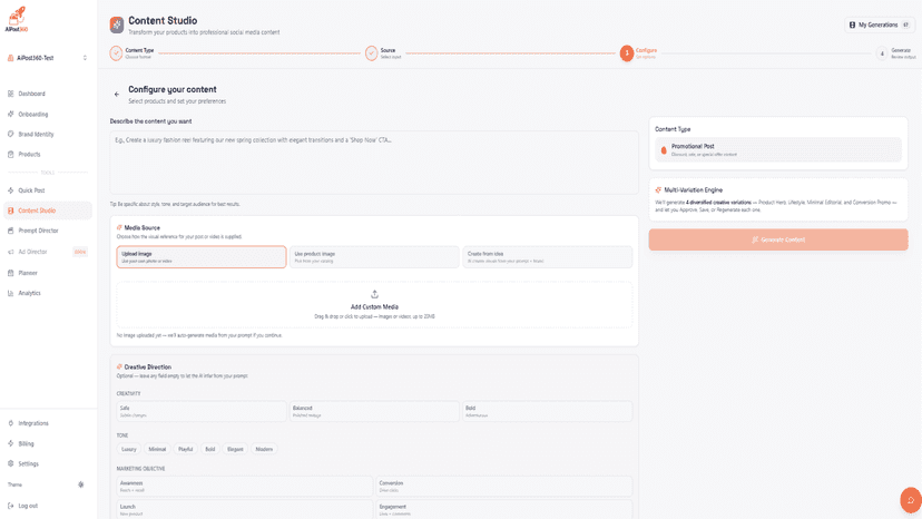 AI-powered social media content creation for Shopify
