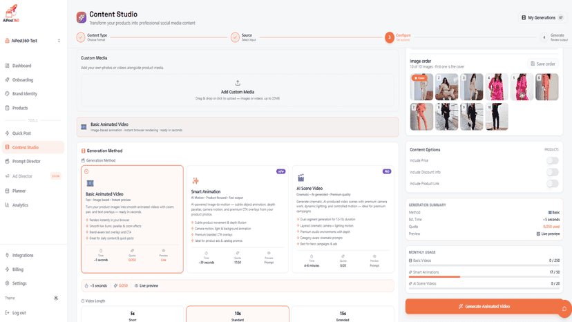 AI video generator for Shopify product marketing