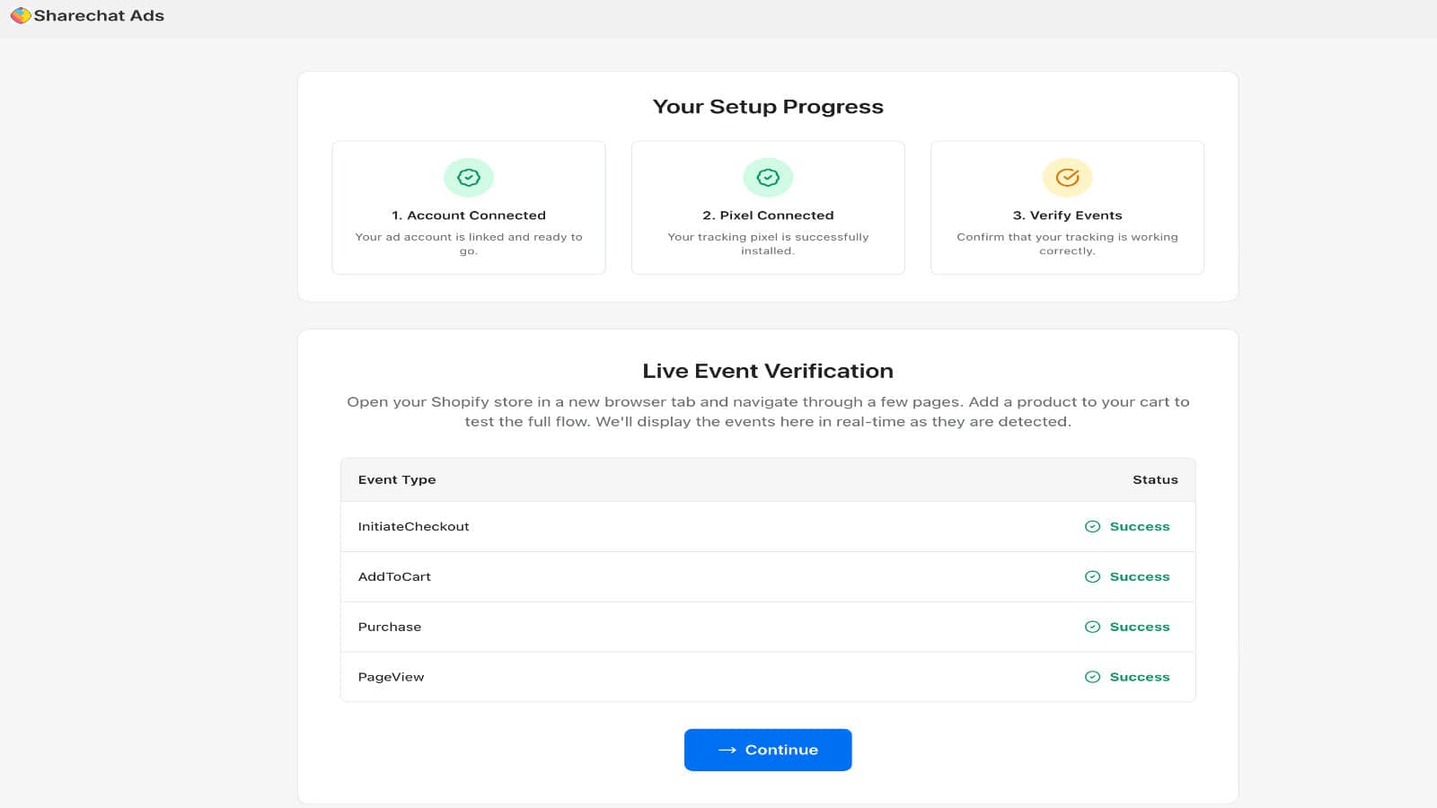 Verified events