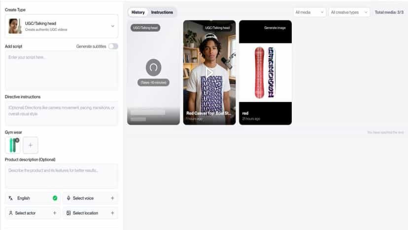 Video Generting page