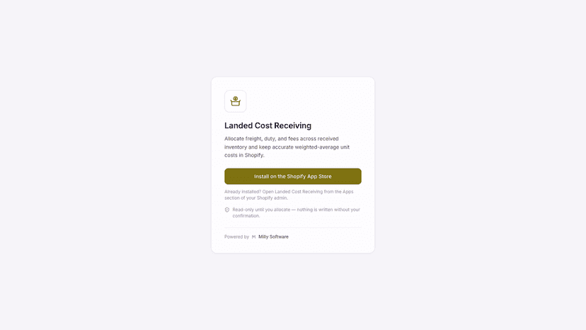 Install from the Shopify App Store in one click