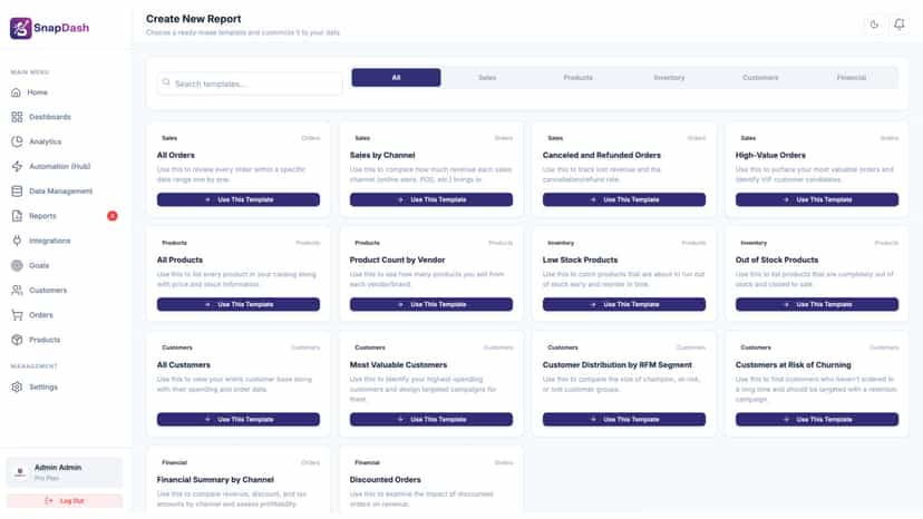 SnapDash - Create Report