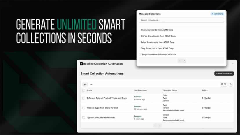 Generate unlimited Shopify Smart Collections in seconds