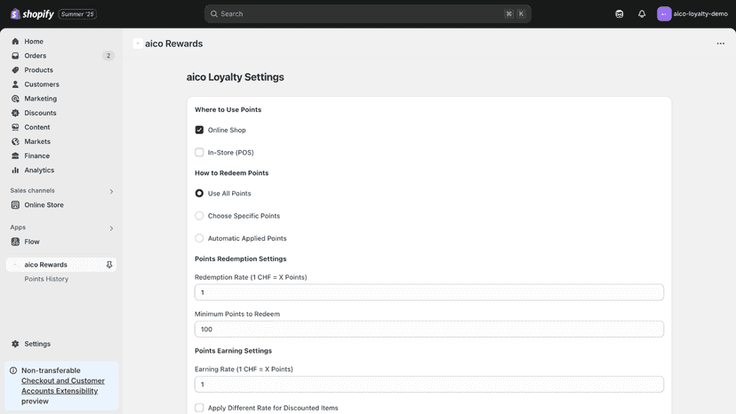App Settings Screen