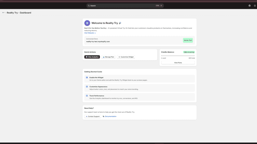 reality try dashboard