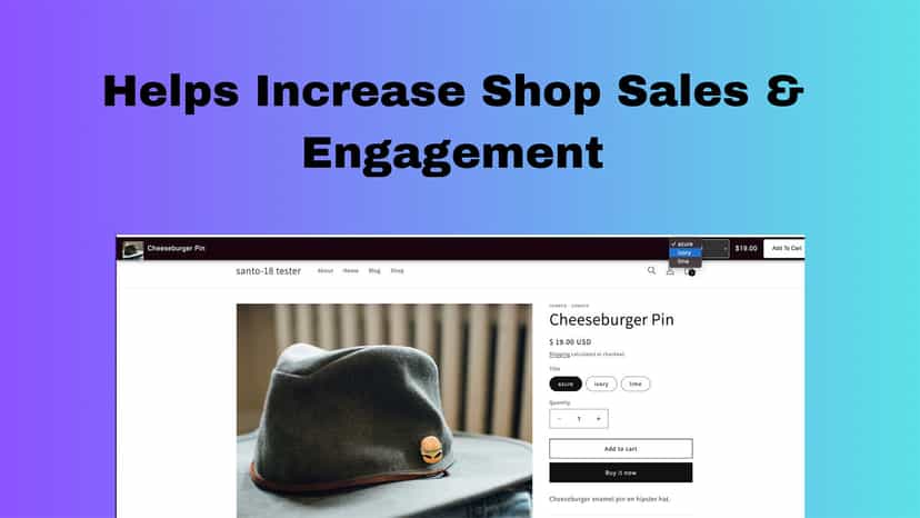 Quick add to cart button with Sales Climb for Shopify Sticky Bar