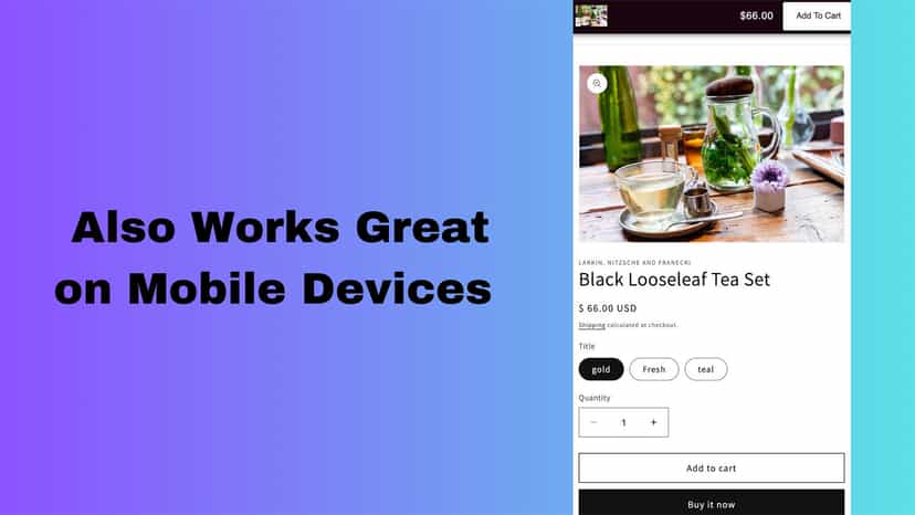 Mobile device sticky add to cart bar app for Shopify