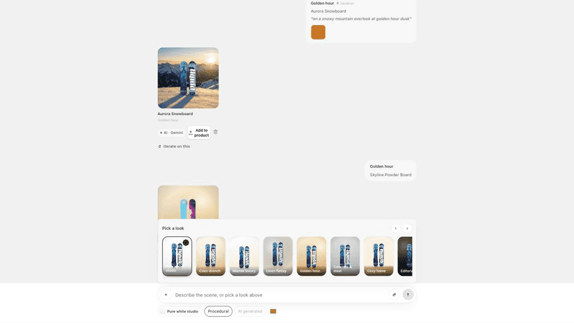 Pick a look carousel showing real product photos across styles