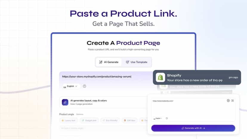 From URL Create Page using AI