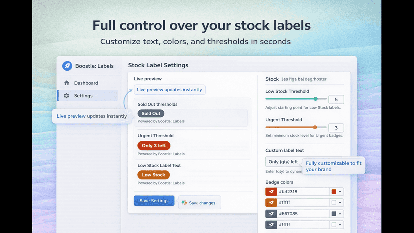 Full control over your stock levels