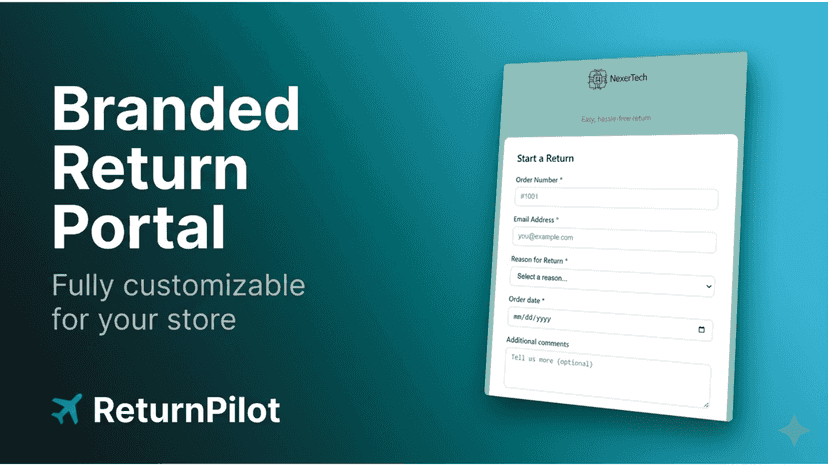 Branded customer return portal, fully customizable