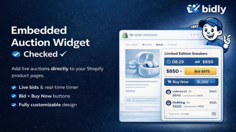 bidly app auction widget