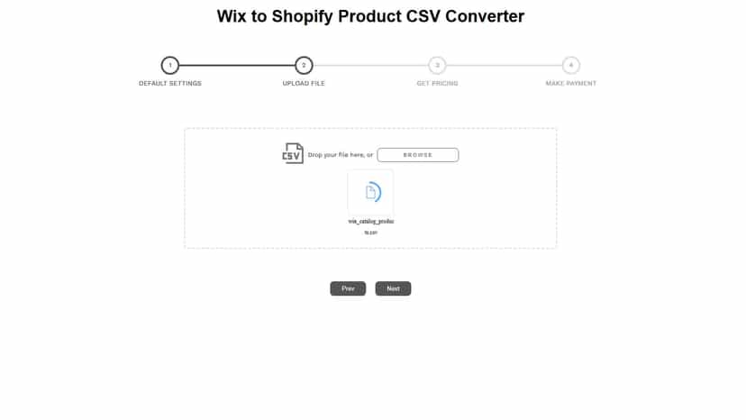 Upload Wix CSV