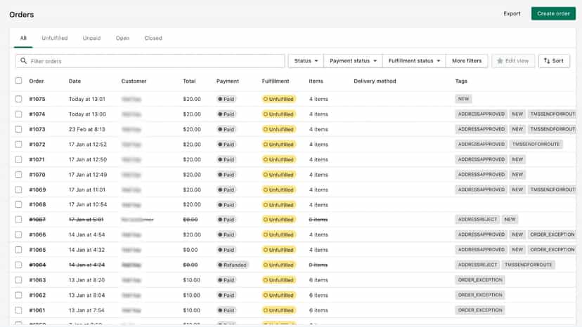 See statuses from eGold updated on your orders as tags