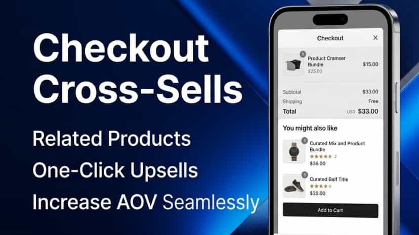 Seamless checkout cross sells and related product bundle