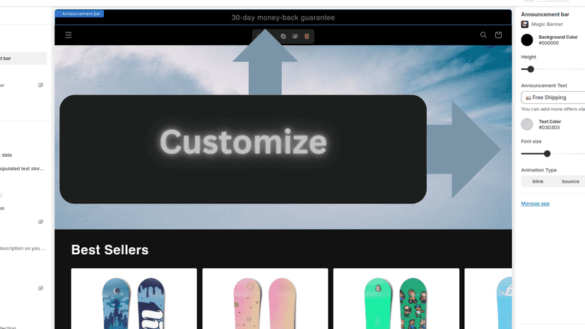 customizing using theme editor