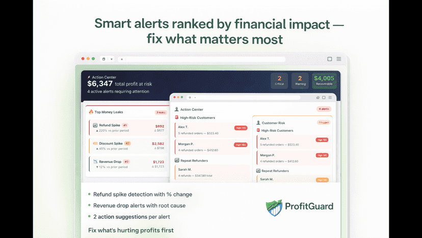 Smart alerts action center