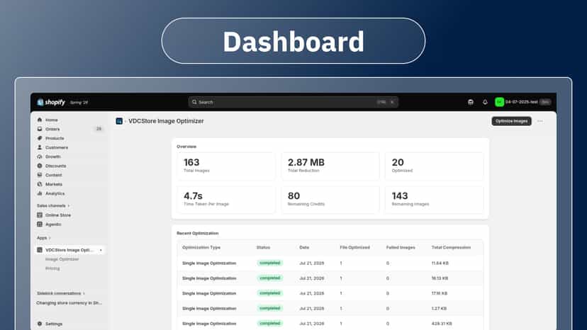 Optimizer Dashboard