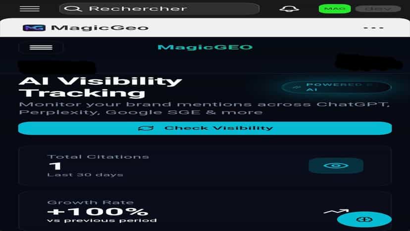 AI visibility tracking showing brand citations