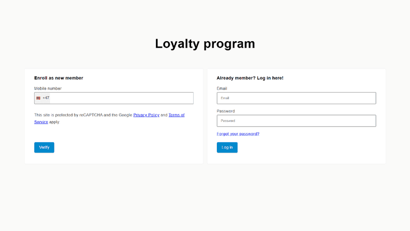Easy enrollment and login!