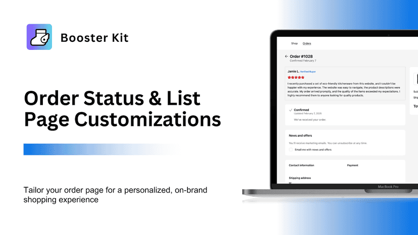Booster Kit - Order Status & List Page Customizations