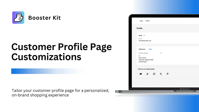 Booster Kit - Customer Profile Page Customizations