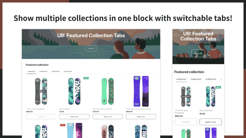 Show multiple collections in one block with switchable tabs!