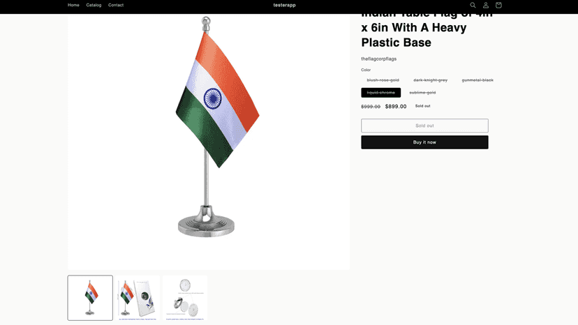Showing IMAGES in selected variant