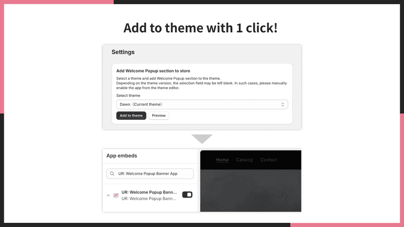 Add to theme with 1 click!