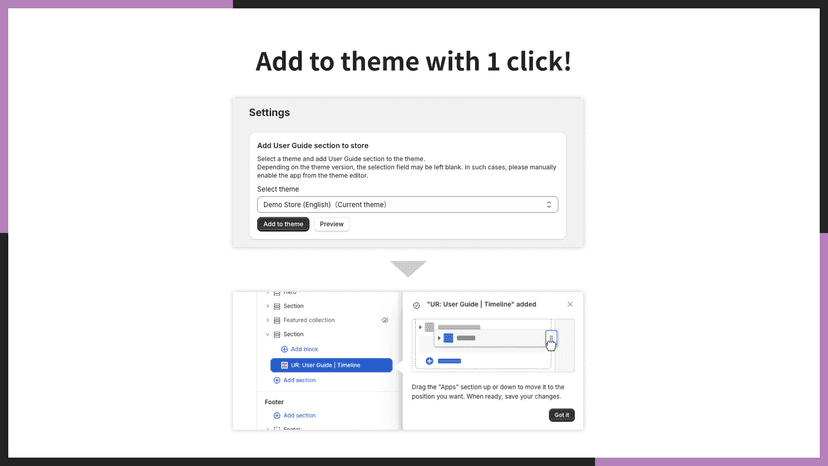 Add to any page with just one click!