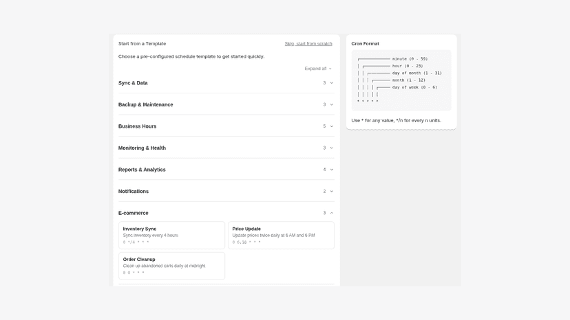 Scheduled Templates