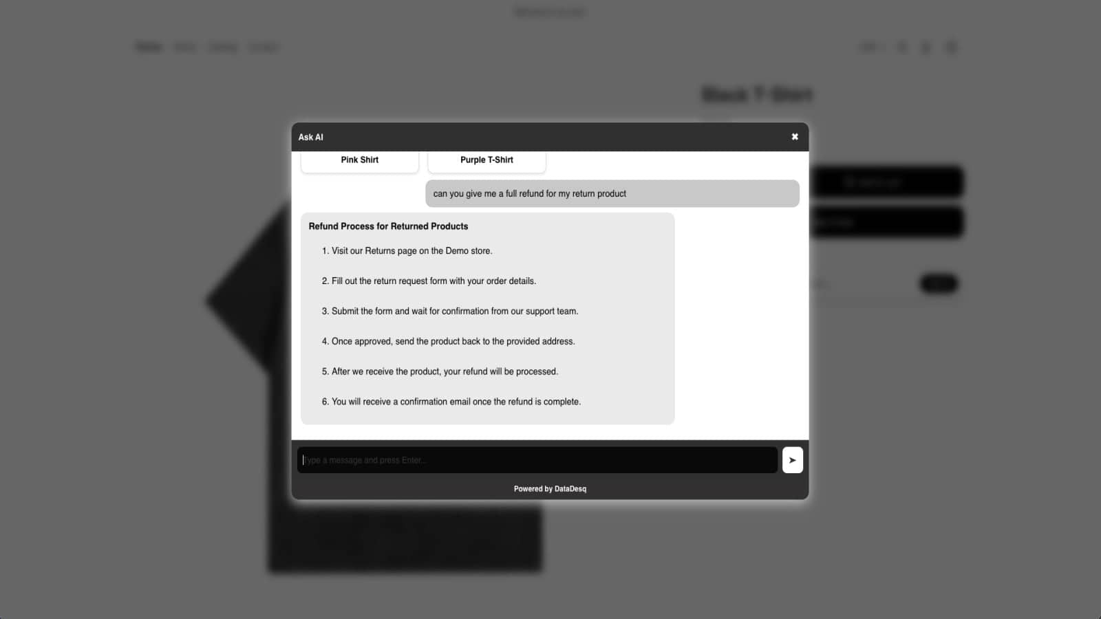 AI Support • Refund • Return Assistance