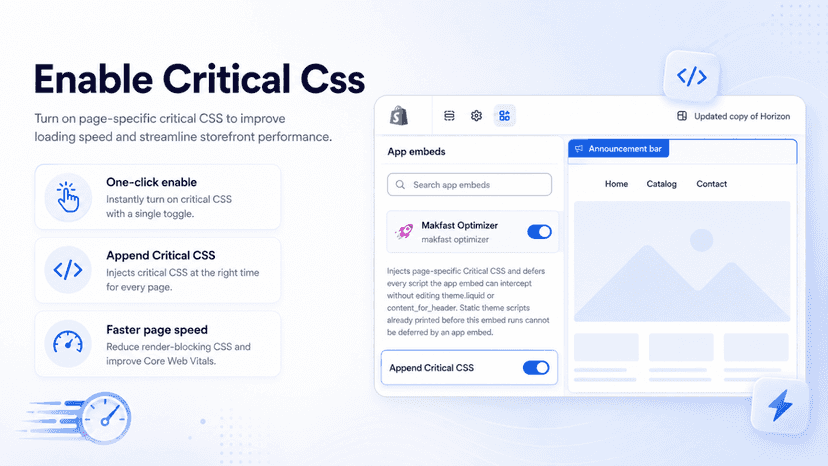 Enable critical CSS